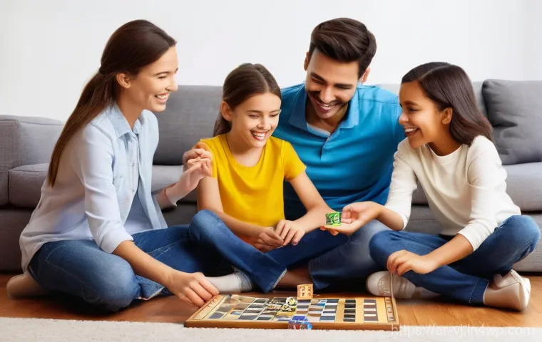주거 공간에서의 가족 구성원 간 소통 방법 - **Prompt:** A diverse family of four (two parents, a son around 10-12 years old, and a daughter arou... 주거 공간에서의 가족 구성원 간 소통 방법 - **Prompt:** A diverse family of four (two parents, a son around 10-12 years old, and a daughter arou...