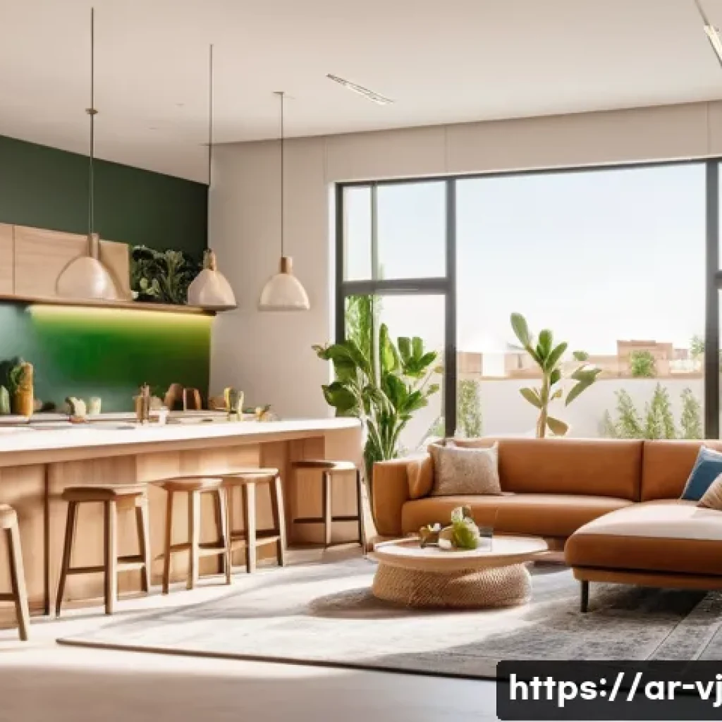 멀티제너레이션 주거의 환경적 지속 가능성 - A modern multi-generational home in an Arabic neighborhood during daylight, showcasing a spacious sh...