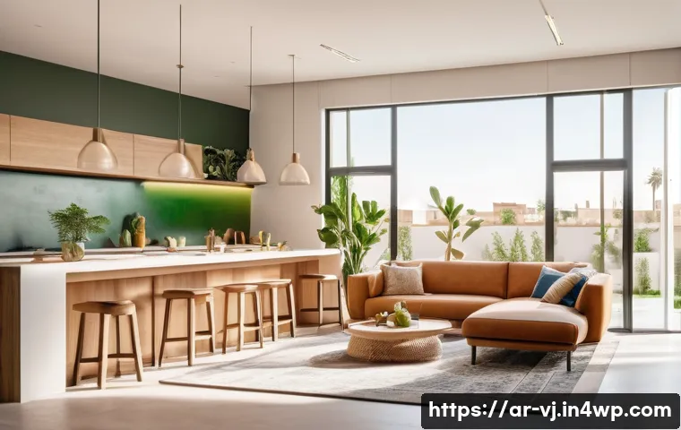멀티제너레이션 주거의 환경적 지속 가능성 - A modern multi-generational home in an Arabic neighborhood during daylight, showcasing a spacious sh...